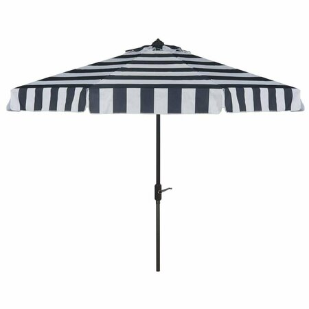 SAFAVIEH 6.5 x 10 ft. Elsa Rectangle Umbrella Navy & White PAT8303B